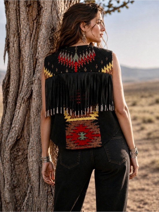 Krista Koeppe Jackets & Blazers - Gorgeous vtg Krista Koeppe designer wool beaded vest w fringe collectible
Rare